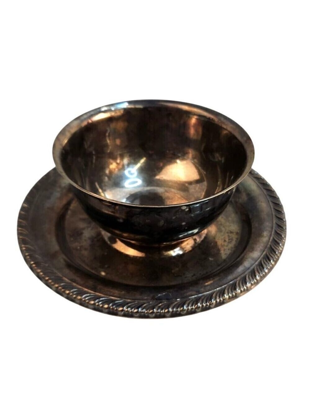 Simeon & George Rogers Silver-Plated Bowl with attached Decorative Plate Set